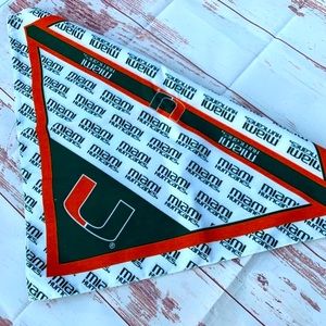 3 pc Miami Hurricanes Bandanas_ dog collar_ multi-use Fan Hankerchief _ NEW